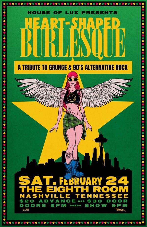 House of Lux presents: “Heart-Shaped Burlesque” A tribute to grunge and 90’s alternate rock