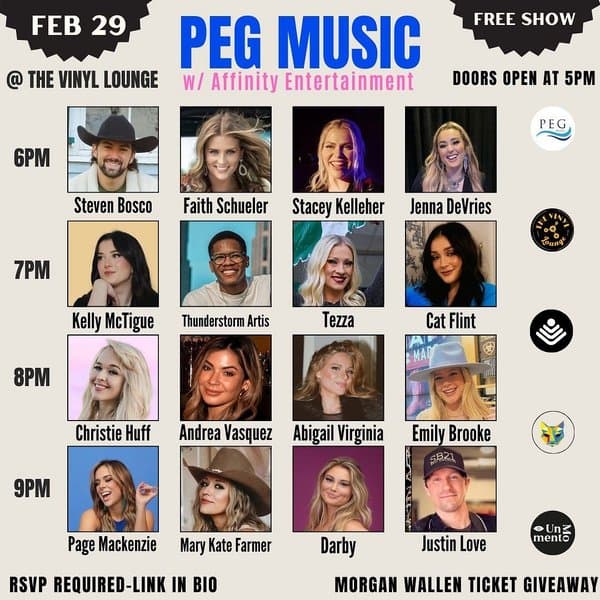 PEG Music RSVP at Linktree/ @peg.music on IG