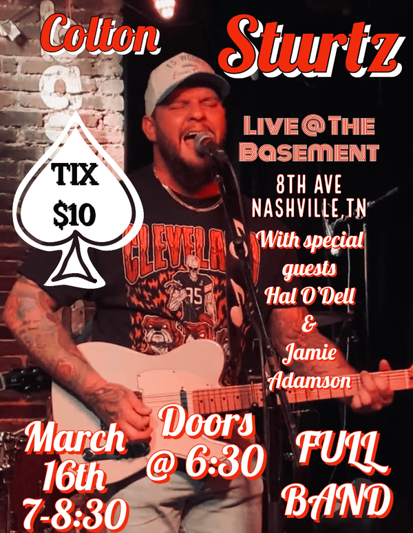 Colton Sturtz w/ Special Guests: Hal O'Dell and Jamie Adamson