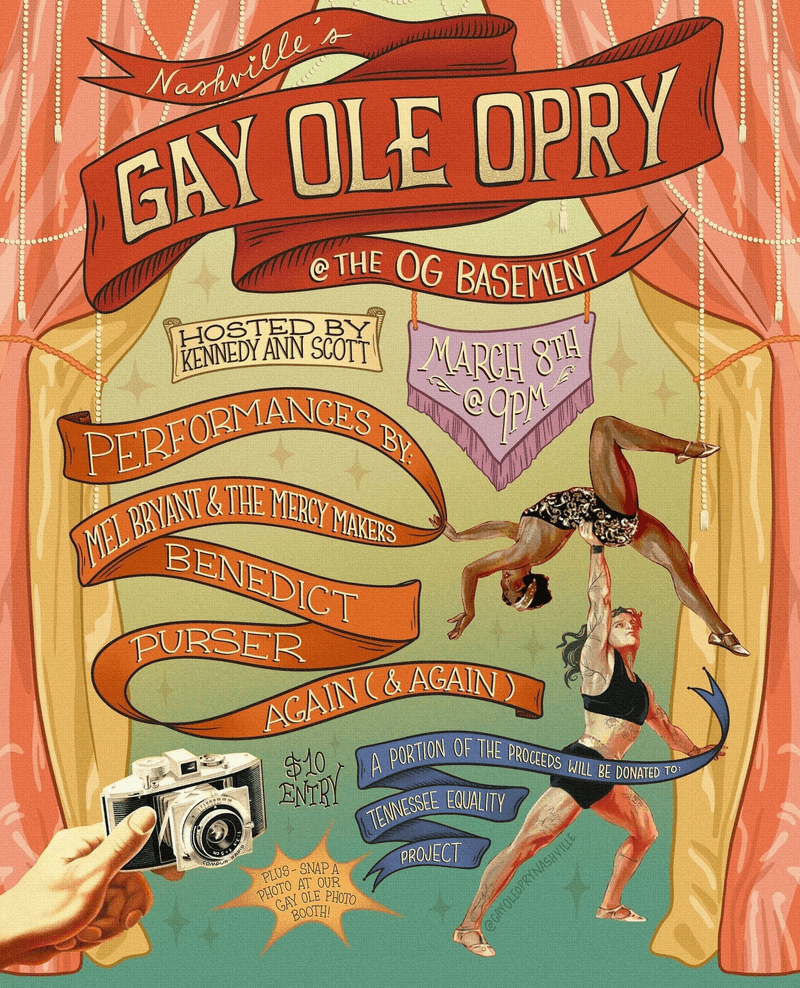 Gay Ole Opry: Mel Bryant & the Mercy Makers // Benedict // Purser // Again (& Again)