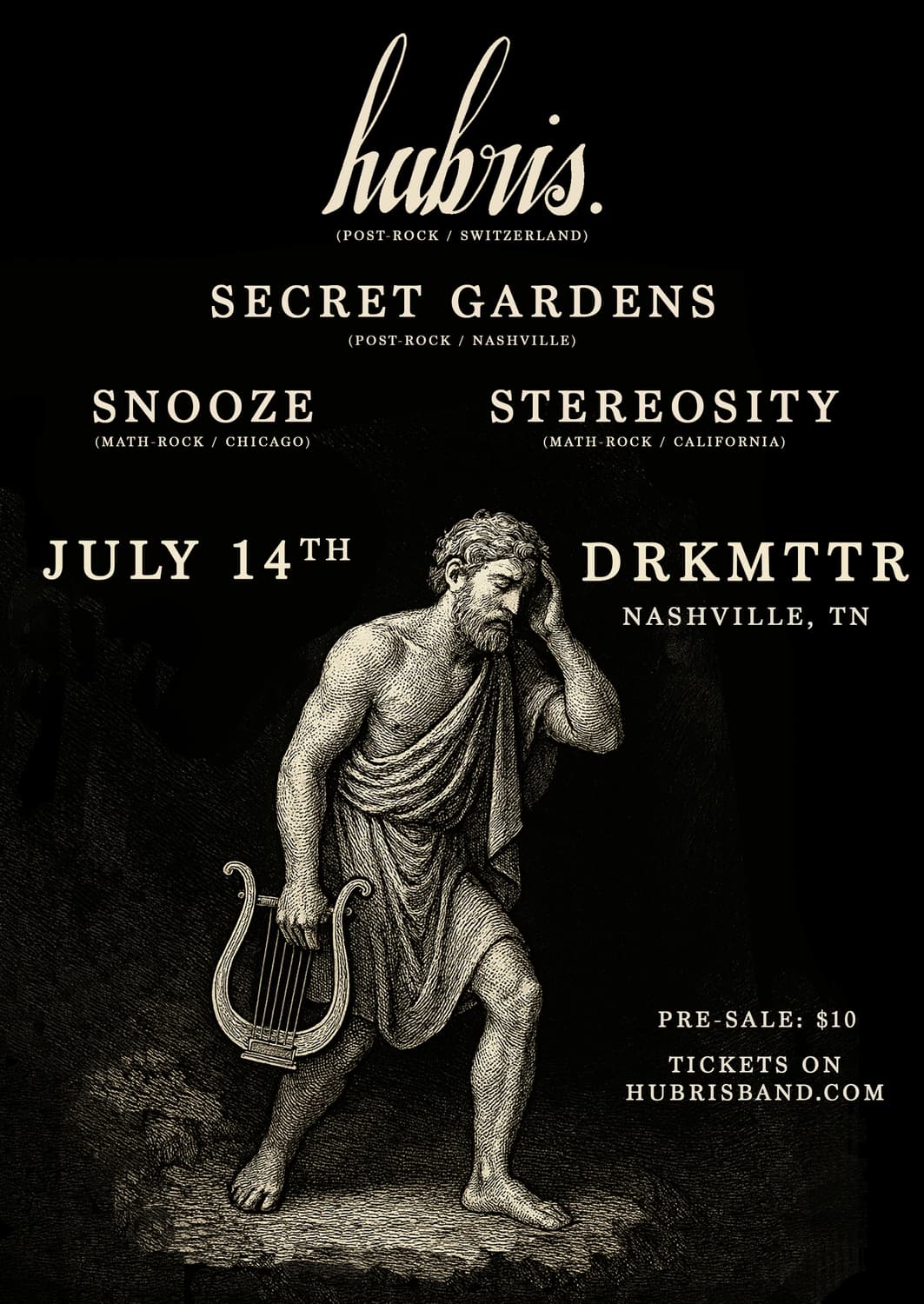 hubris. // Secret Gardens // Snooze // Stereosity