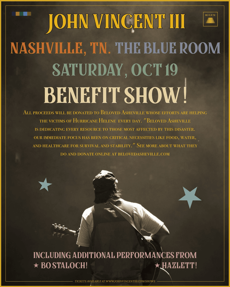 John Vincent III - Hurricane Helene Benefit Show
