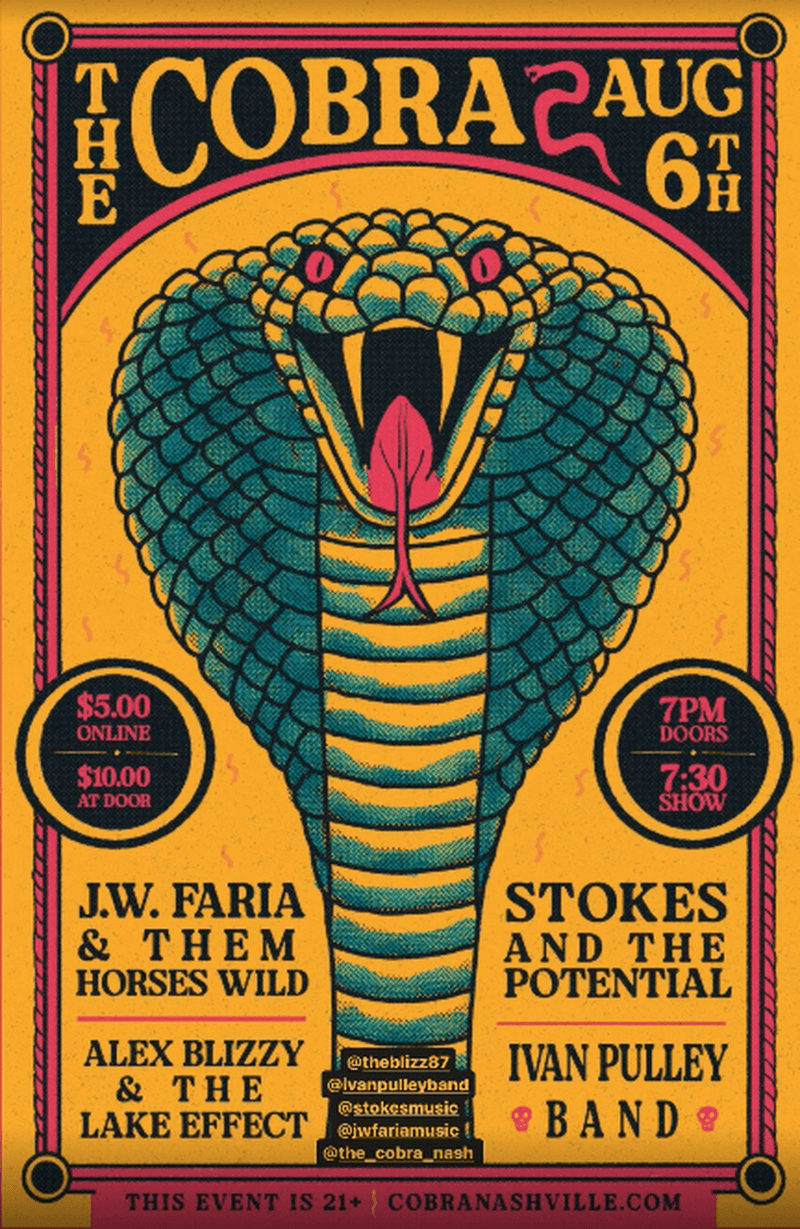 J.W. Faria & Them Horses Wild // Stokes and the Potential // Alex Blizzy & the Lake Effect // Ivan Pulley Band