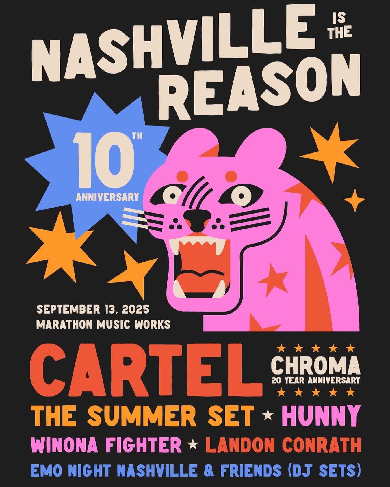 Nashville Is The Reason 10th Anniversary: Cartel // The Summer Set // Hunny // Winona Fighter // Landon Conrath // Emo Night Nashville
