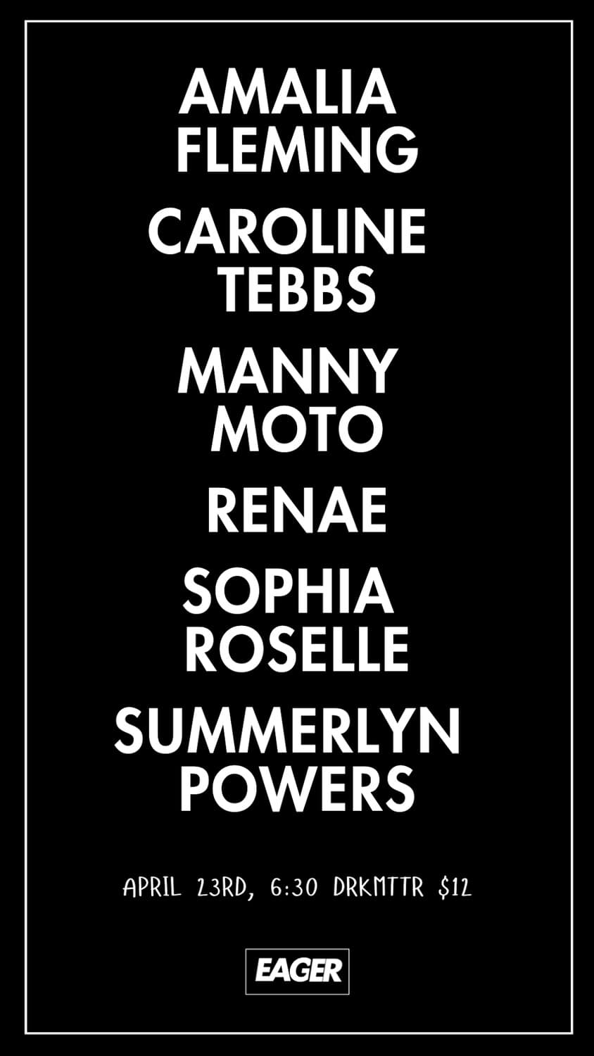 Sophia Roselle // Manny Moto // Summerlyn Powers // RENAE // Caroline Tebbs // Amalia Fleming