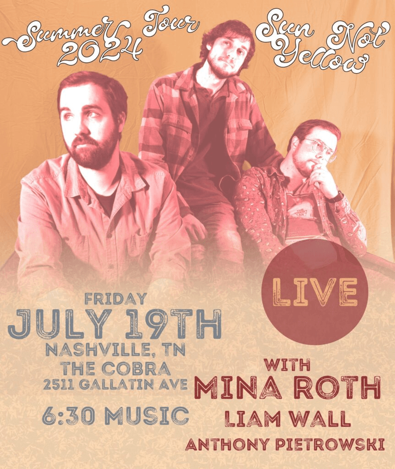 Sun Not Yellow // Mina Roth // Liam Wall // Anthony Pietrowski